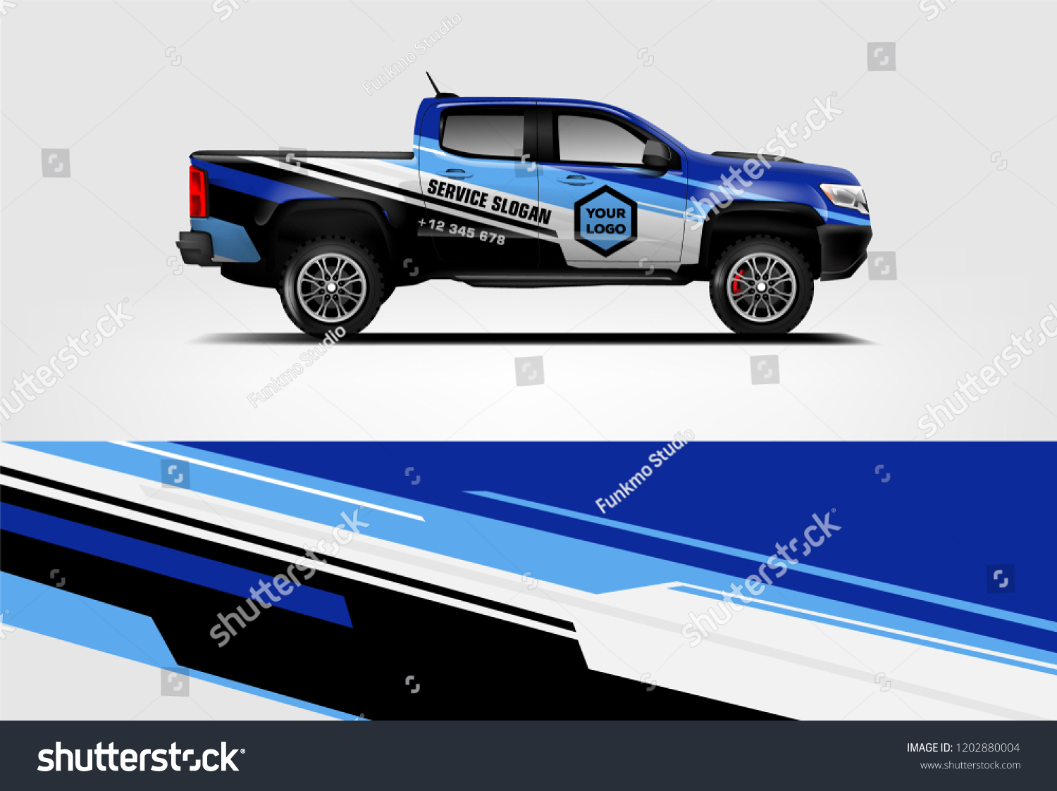 Truck wrap design. Wrap, sticker and decal design for company. Vector format