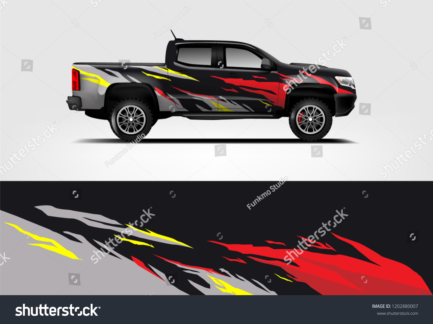 Truck wrap design. Wrap, sticker and decal design for company. Vector format