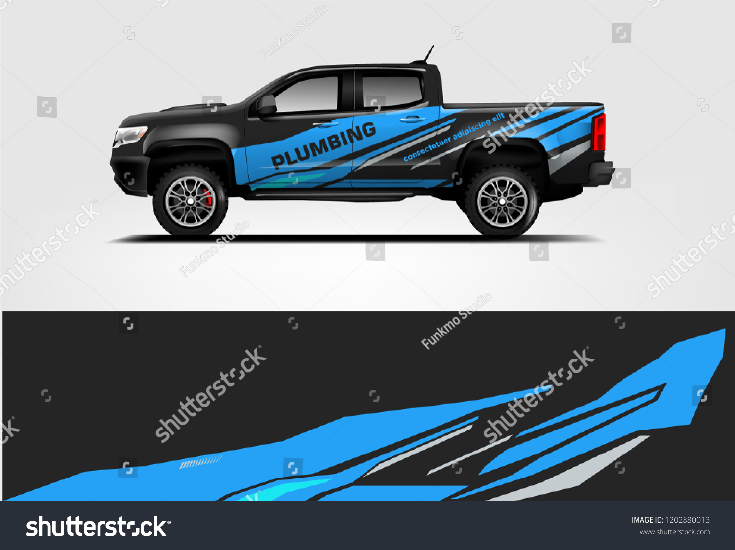 Truck wrap design. Wrap, sticker and decal design for company. Vector format
