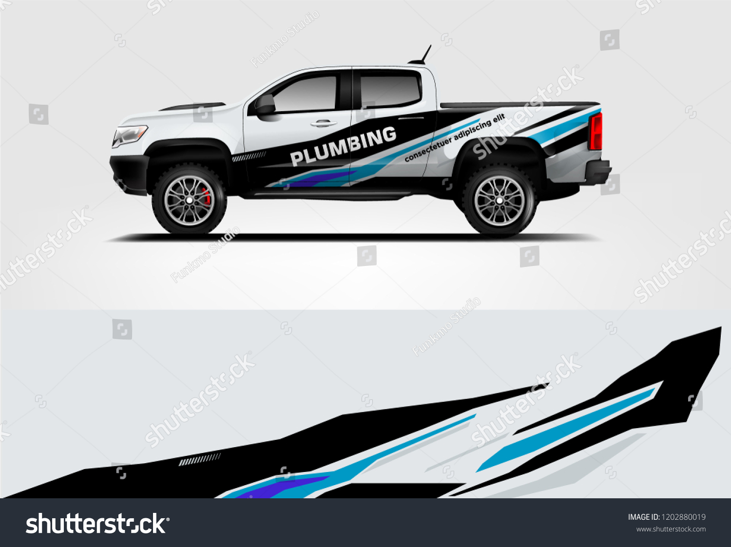 Truck wrap design. Wrap, sticker and decal design for company. Vector format