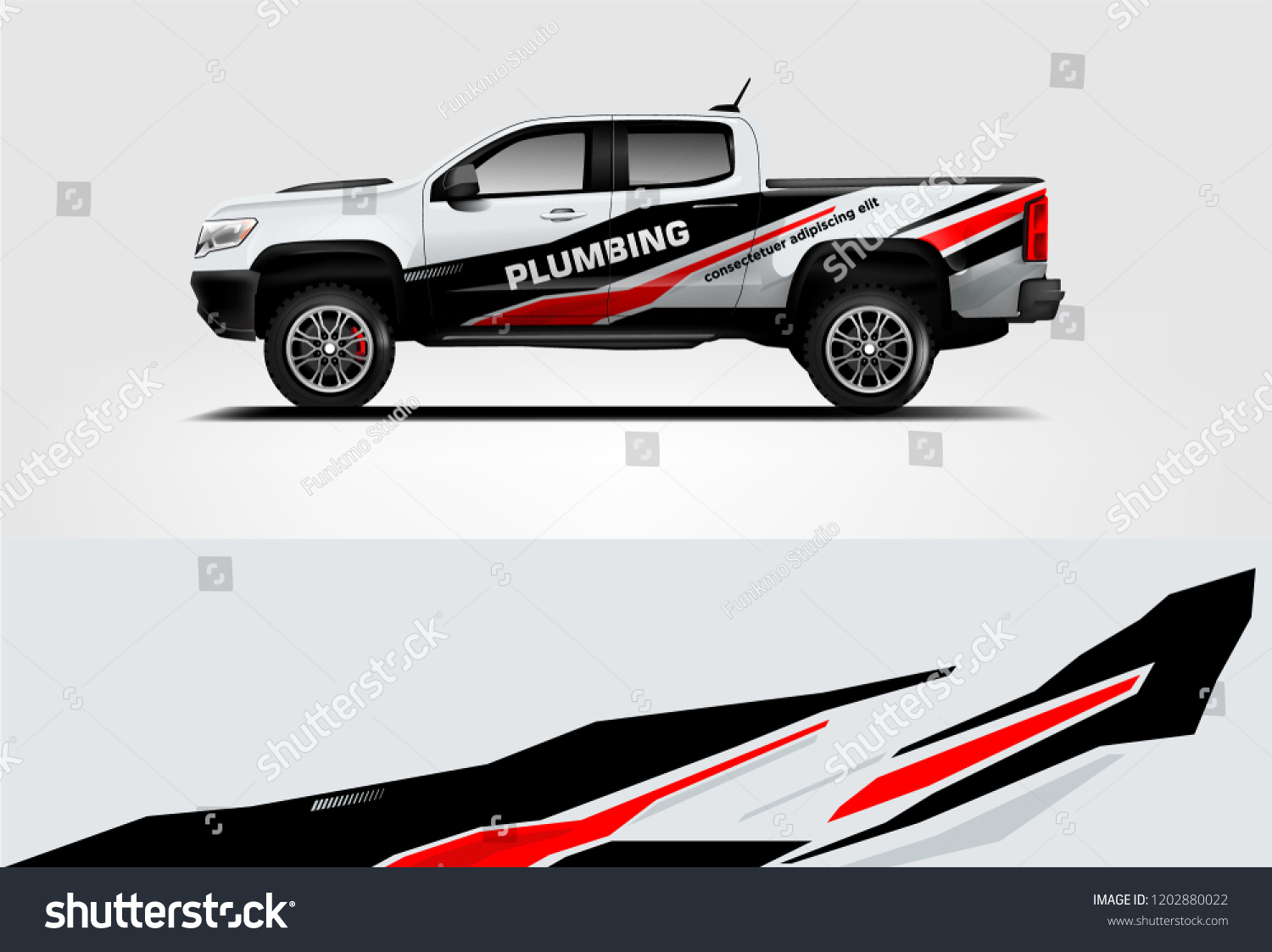 Truck wrap design. Wrap, sticker and decal design for company. Vector format
