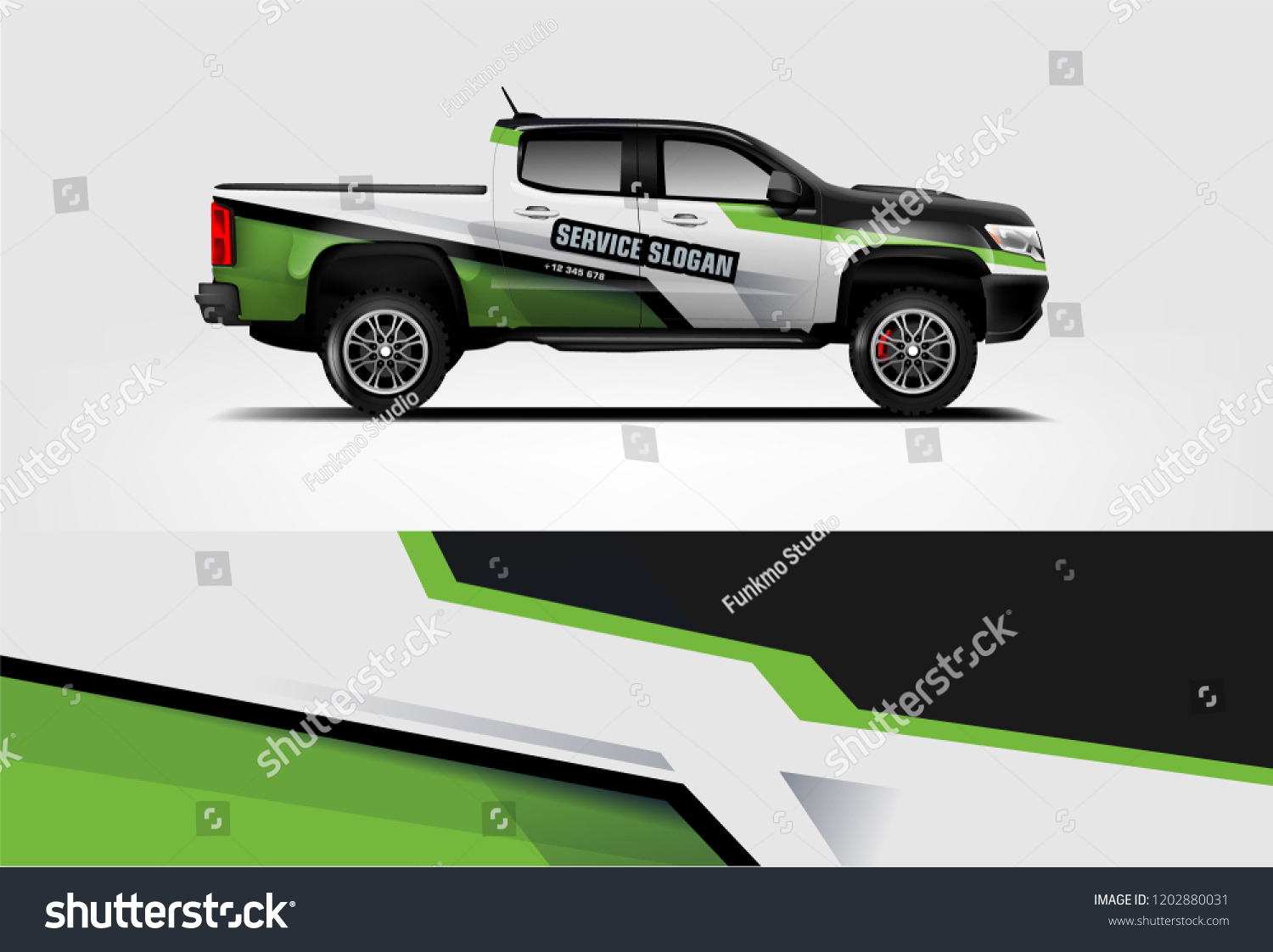 Truck wrap design. Wrap, sticker and decal design for company. Vector format