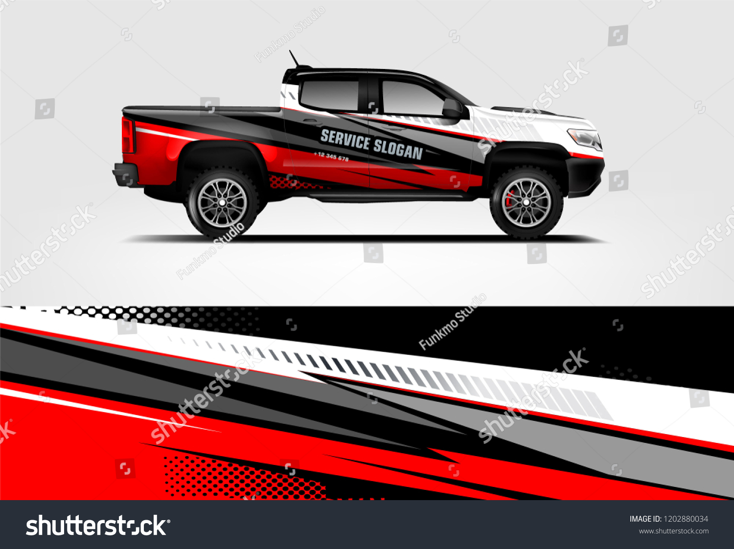 Truck wrap design. Wrap, sticker and decal design for company. Vector format