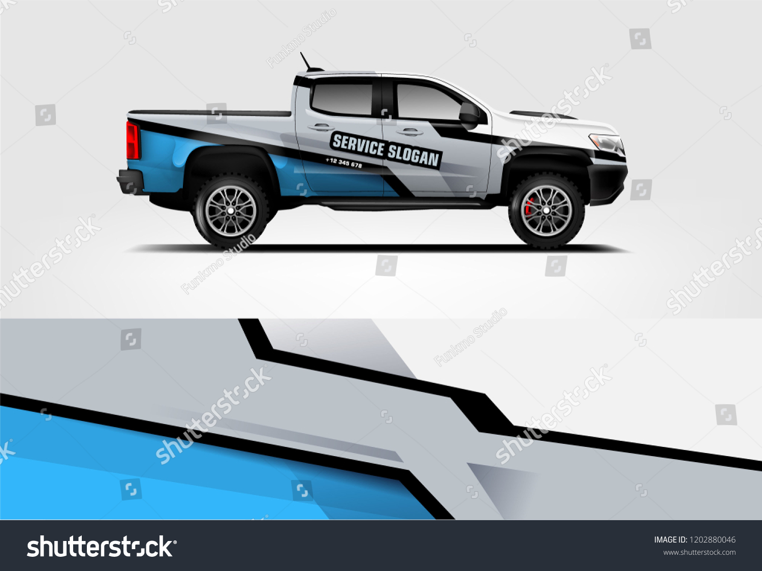 Truck wrap design. Wrap, sticker and decal design for company. Vector format