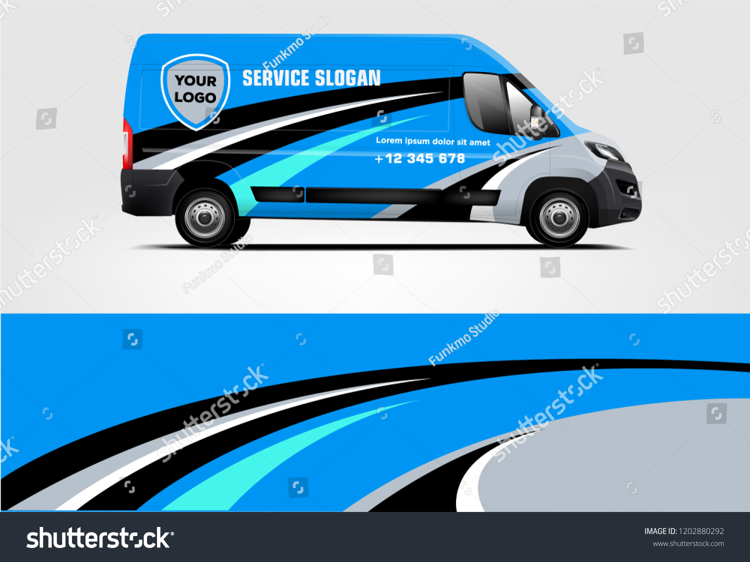 Van wrap design. Wrap, sticker and decal design for company. Vector format