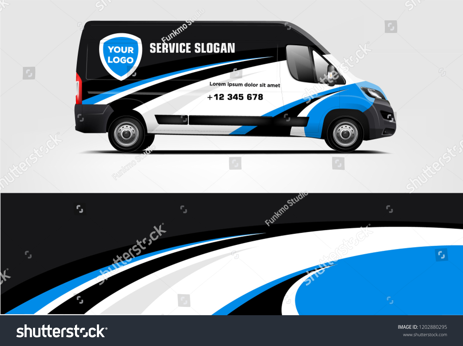 Van wrap design. Wrap, sticker and decal design for company. Vector format