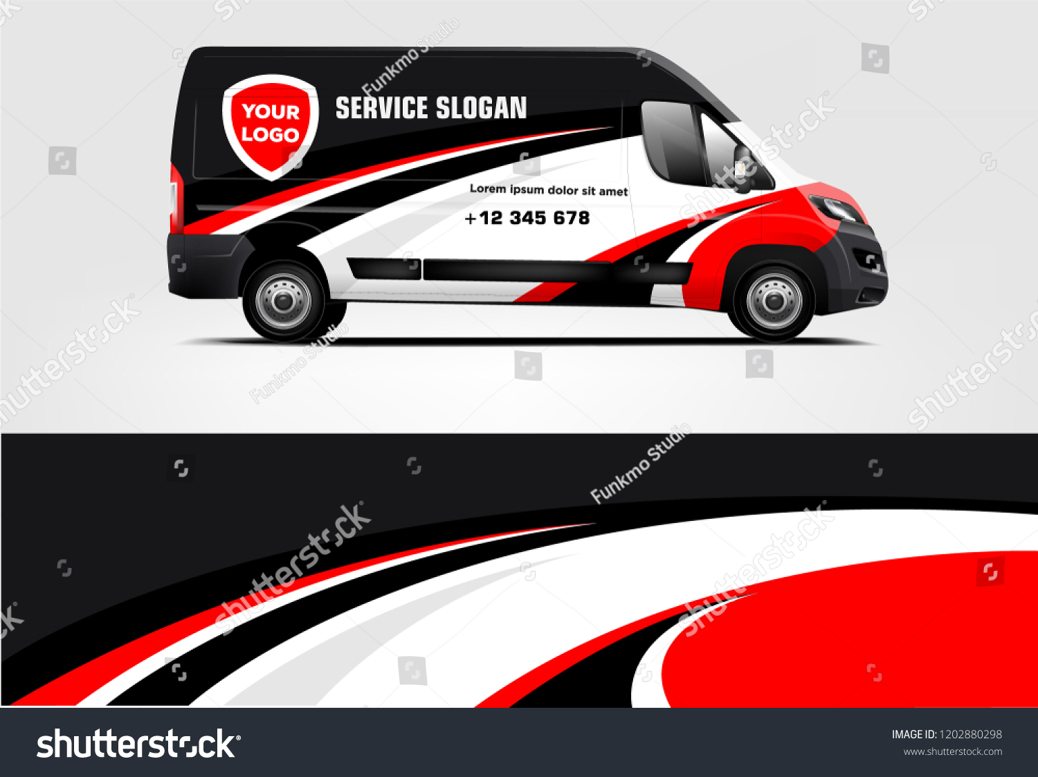 Van wrap design. Wrap, sticker and decal design for company. Vector format