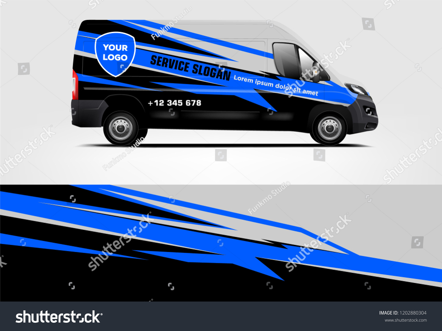 Van wrap design. Wrap, sticker and decal design for company. Vector format