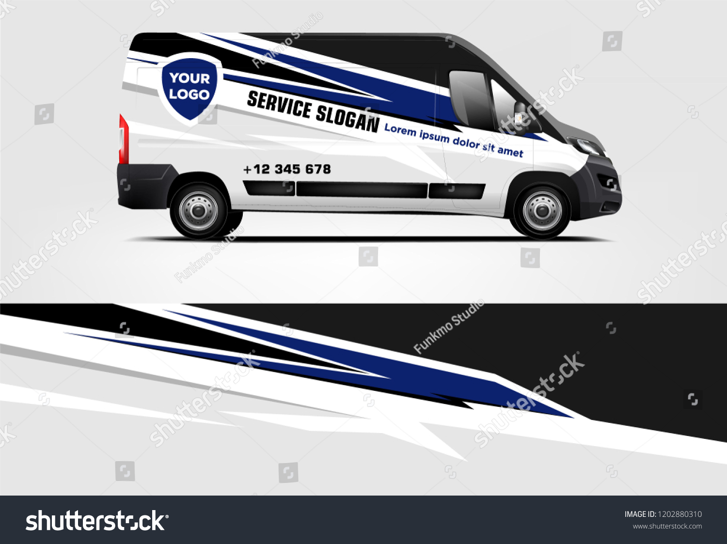 Van wrap design. Wrap, sticker and decal design for company. Vector format