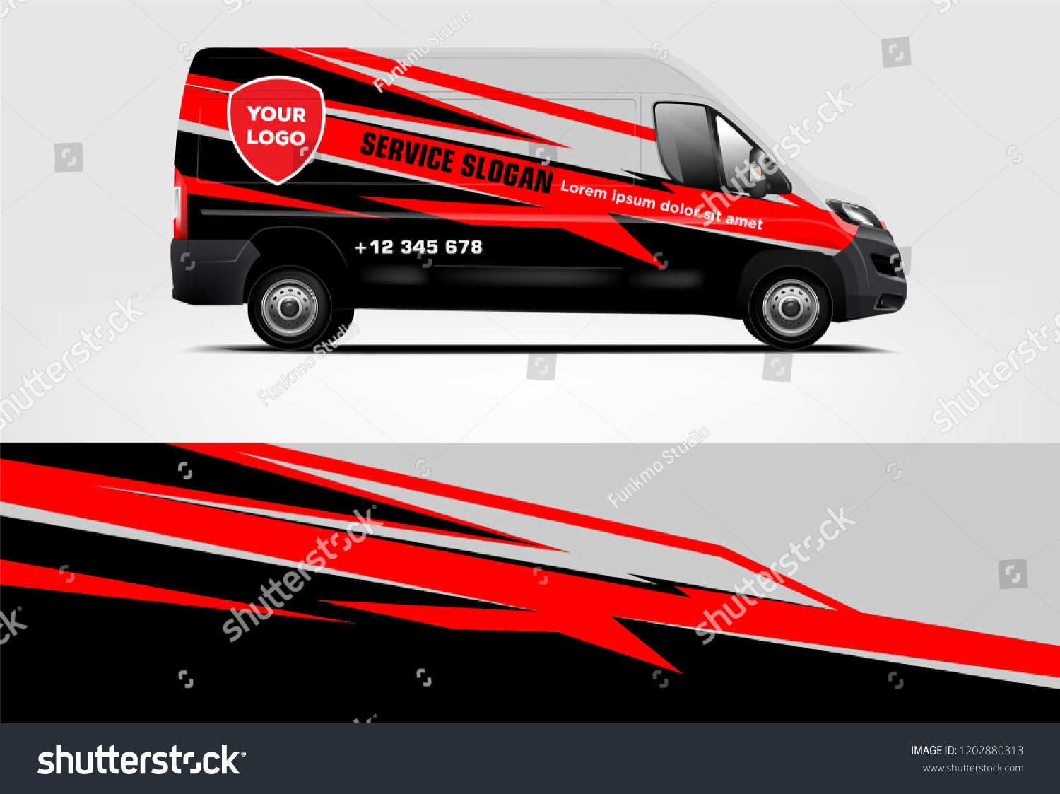 Van wrap design. Wrap, sticker and decal design for company. Vector format