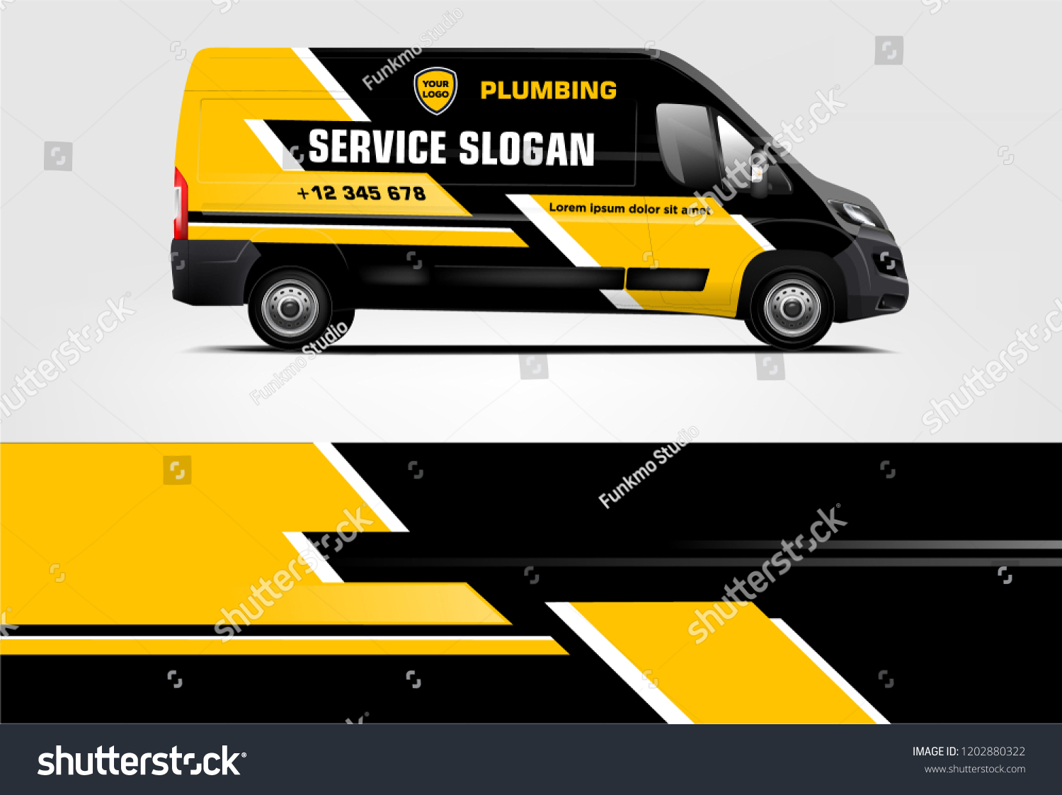 Van wrap design. Wrap, sticker and decal design for company. Vector format