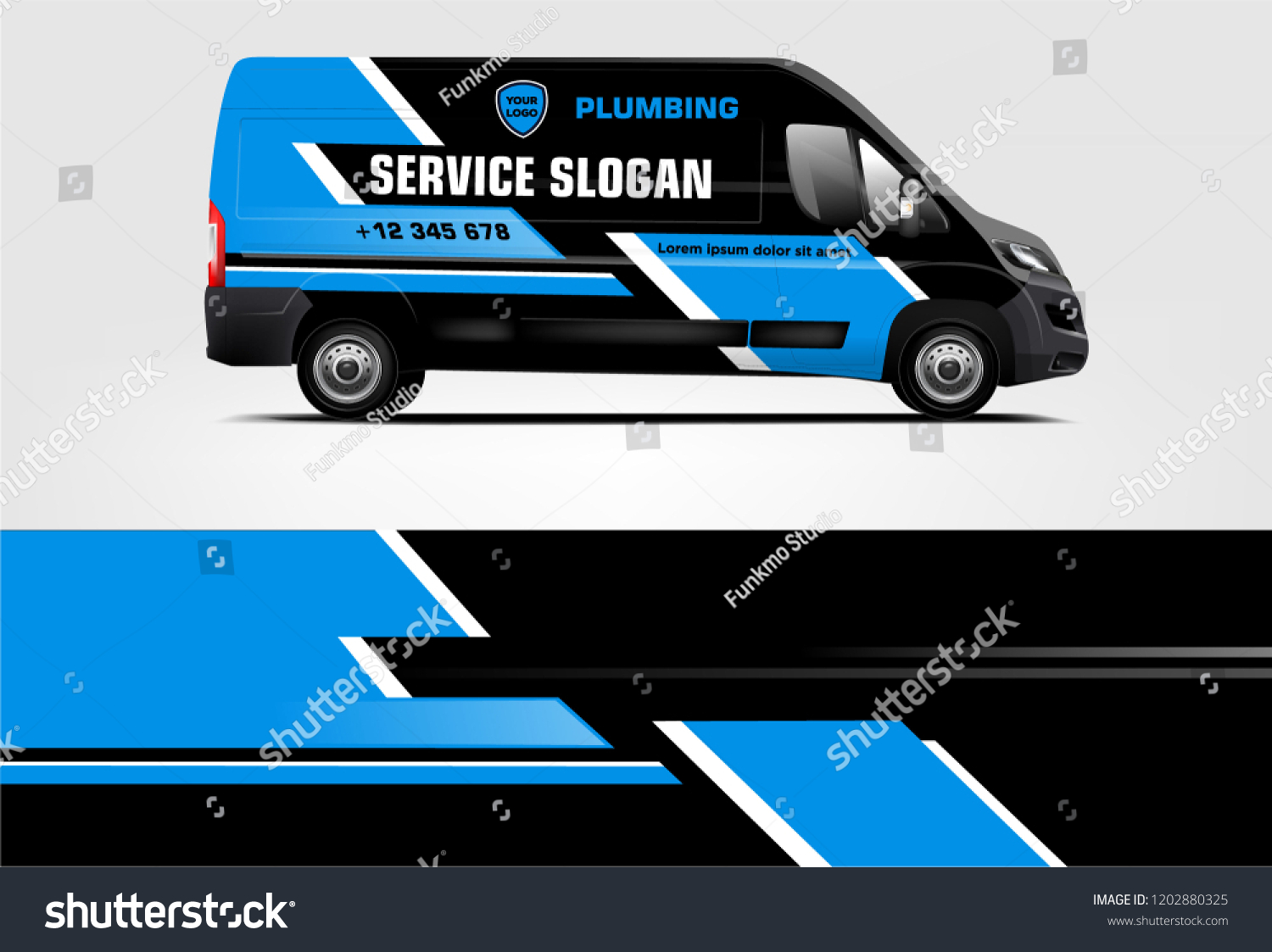 Van wrap design. Wrap, sticker and decal design for company. Vector format