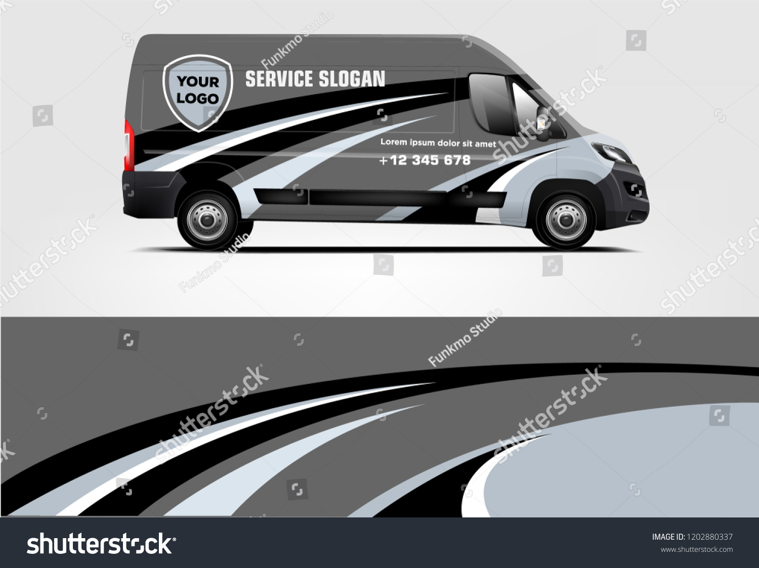 Van wrap design. Wrap, sticker and decal design for company. Vector format