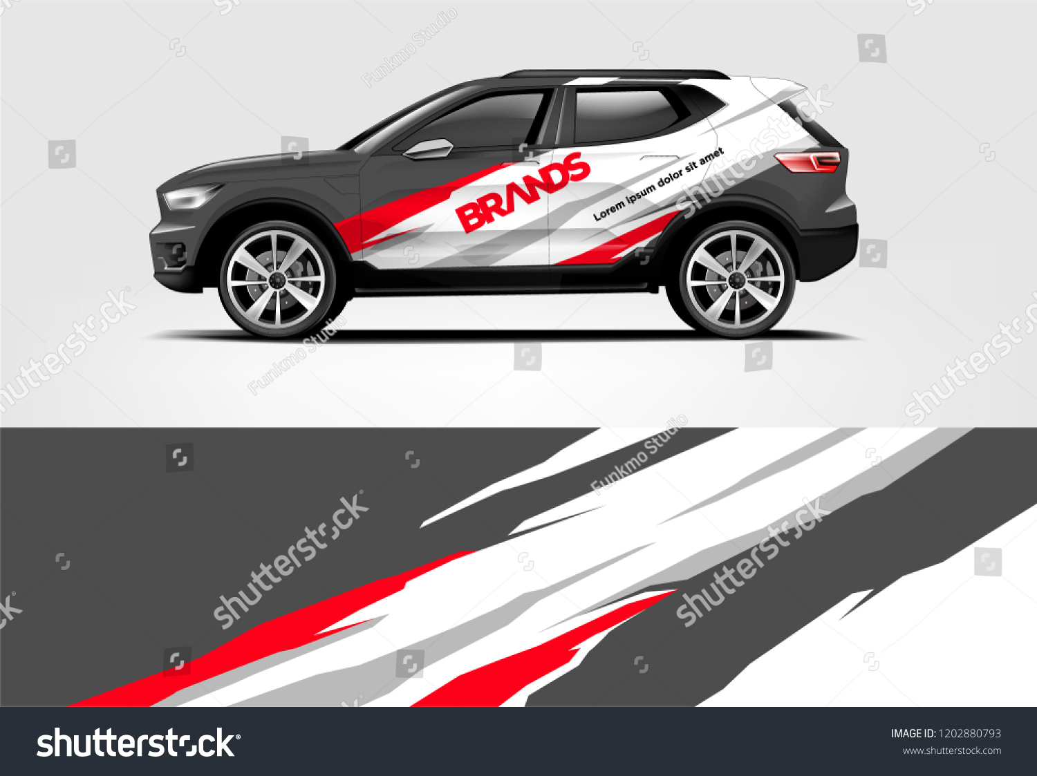 SUV wrap design. Wrap, sticker and decal design for company. Vector format