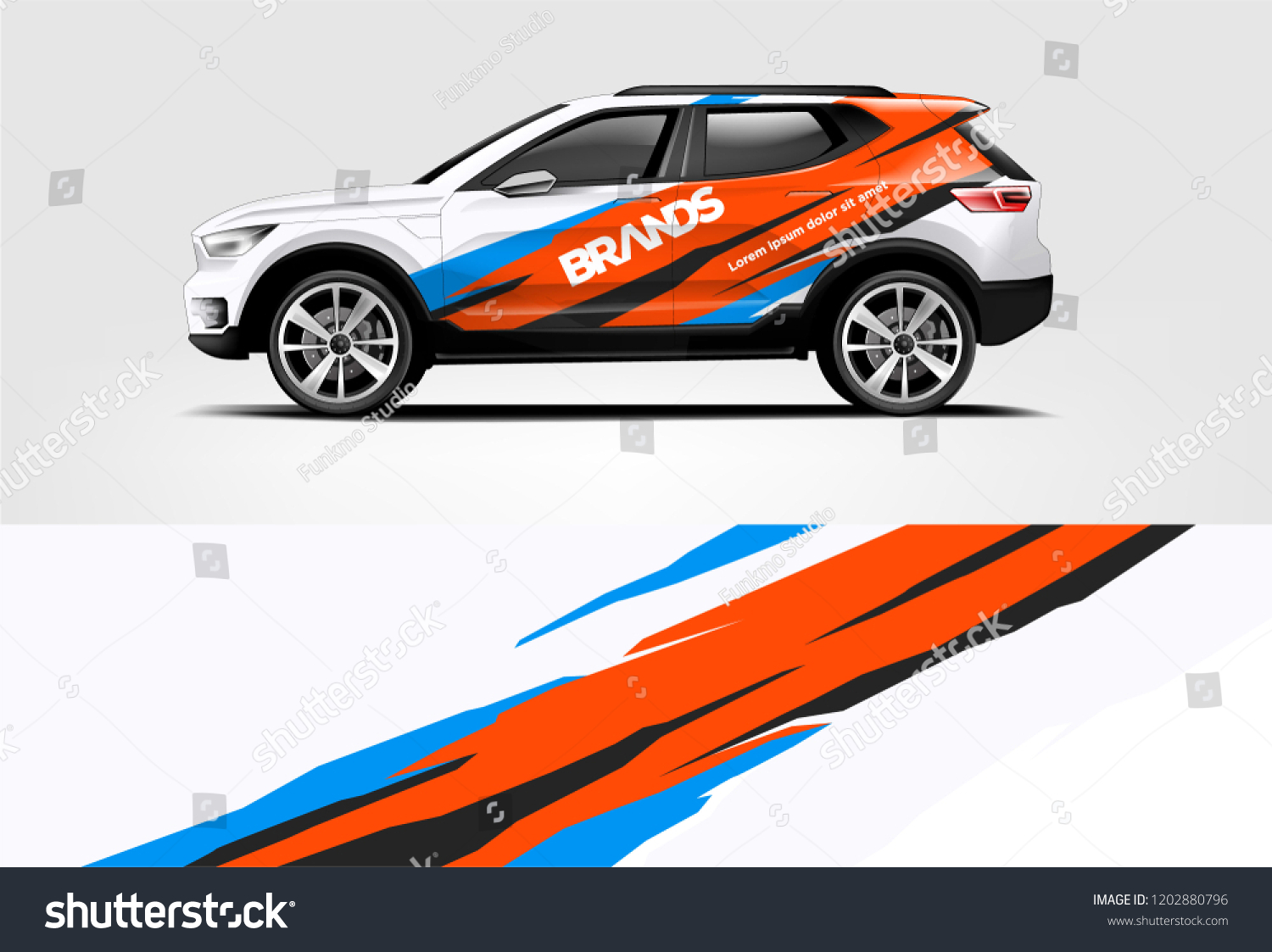 SUV wrap design. Wrap, sticker and decal design for company. Vector format
