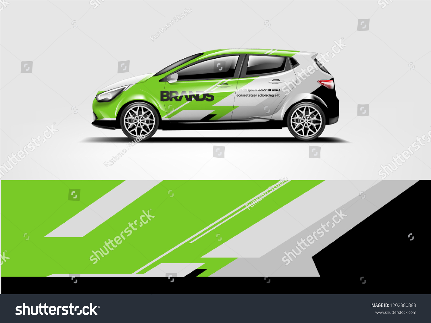 Car wrap design. Wrap, sticker and decal design for company. Vector format