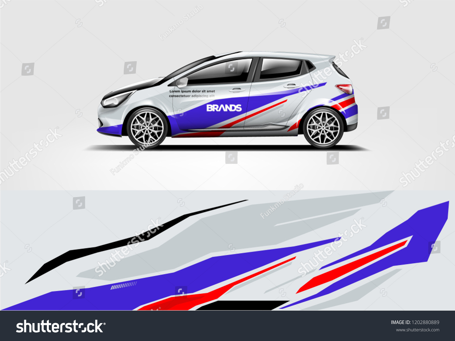 Car wrap design. Wrap, sticker and decal design for company. Vector format