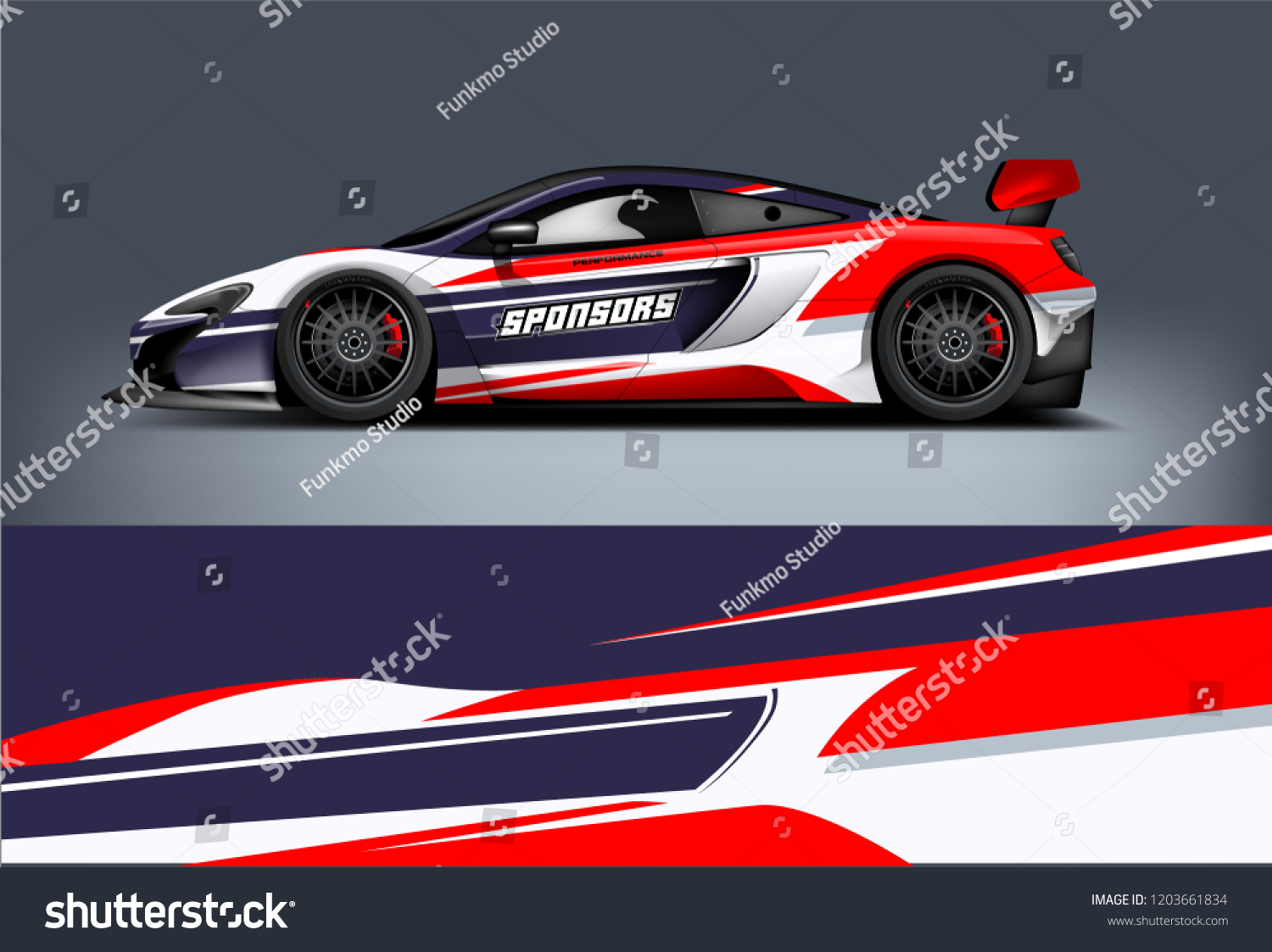 Sport car racing wrap design. vector design.