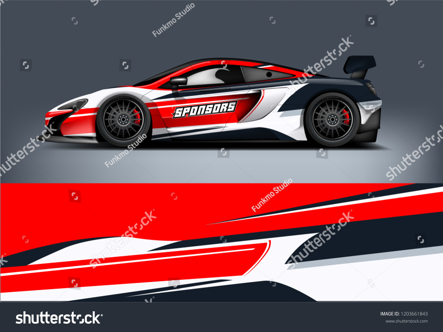 Sport car racing wrap design. vector design.