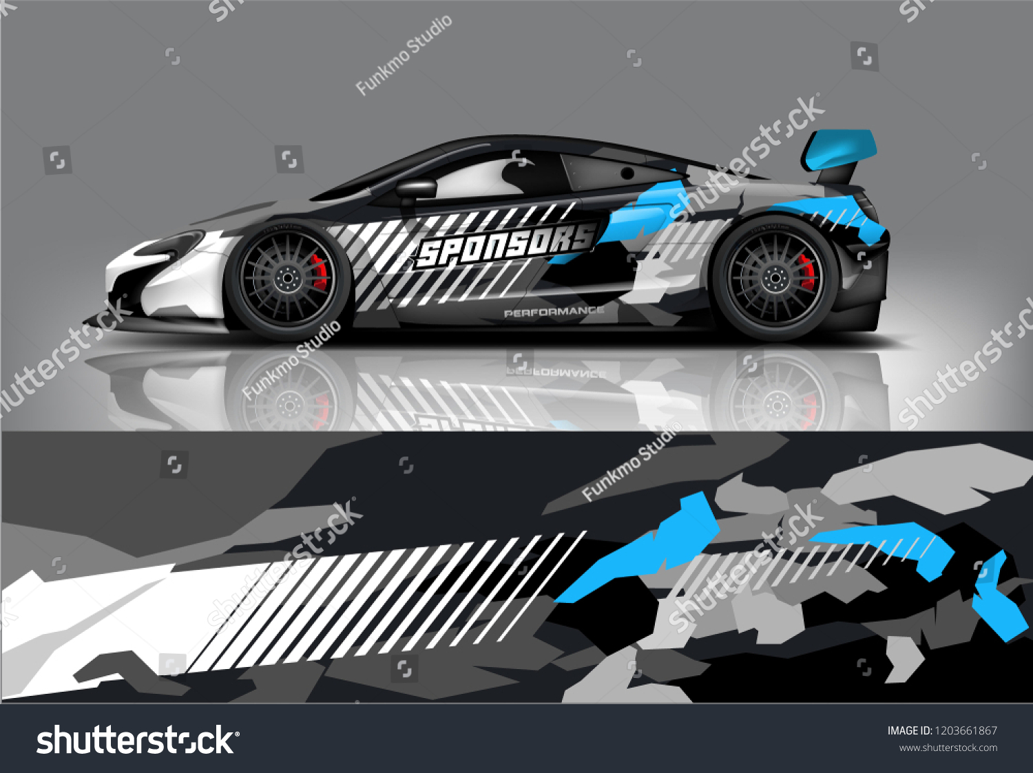 Sport car racing wrap design. vector design.