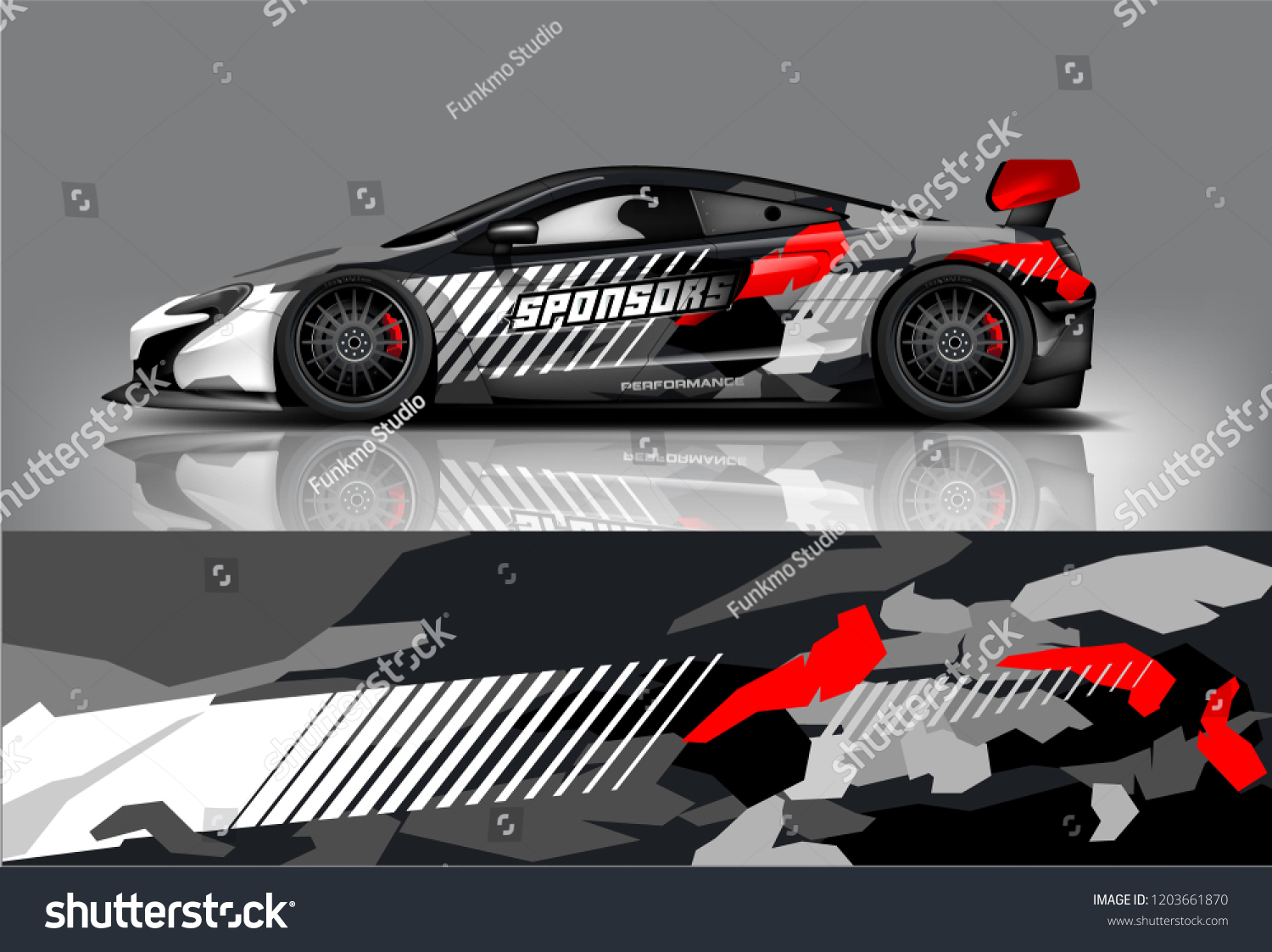 Sport car racing wrap design. vector design.
