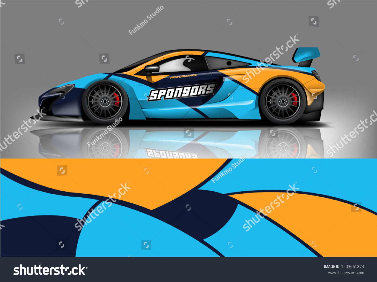 Sport car racing wrap design. vector design.