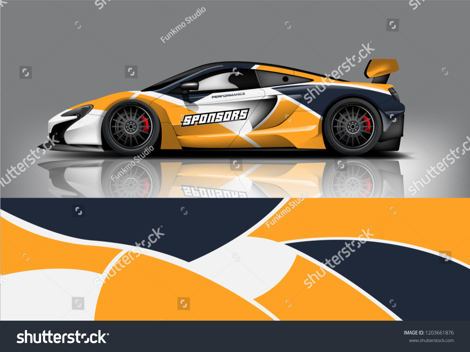 Sport car racing wrap design. vector design.