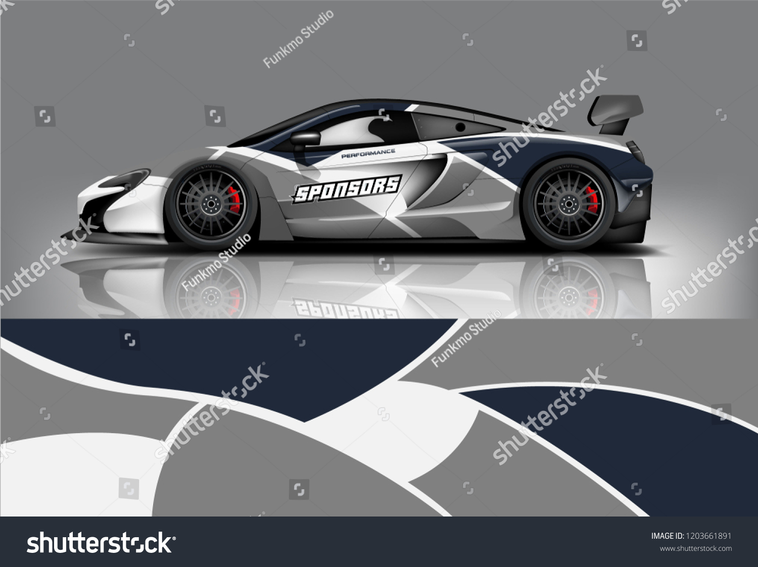 Sport car racing wrap design. vector design.
