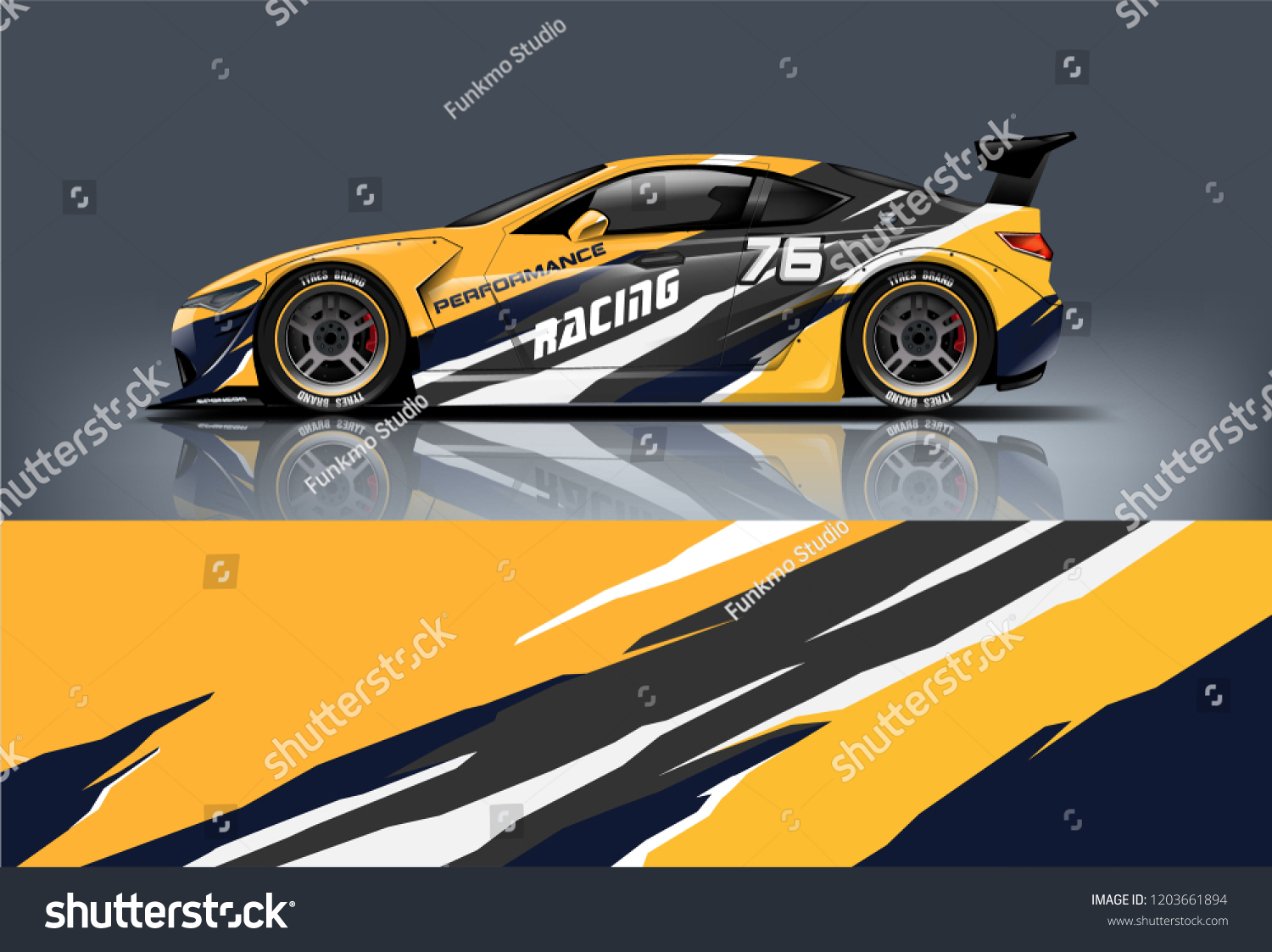 Sport car racing wrap design. vector design.