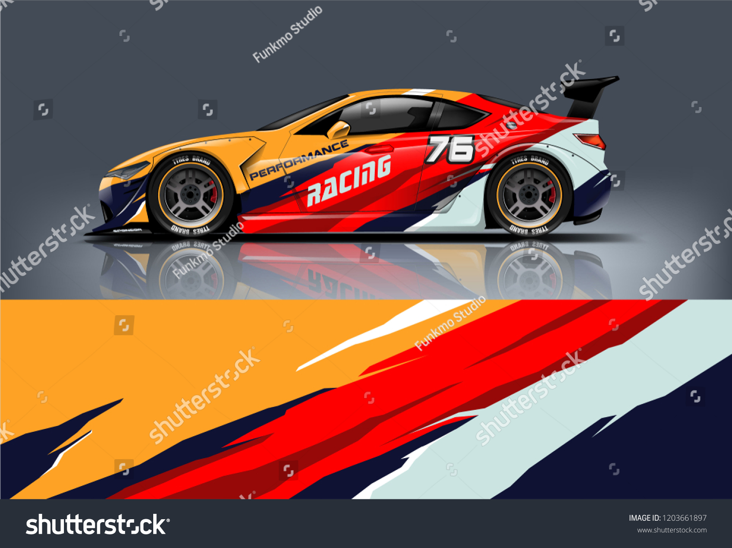 Sport car racing wrap design. vector design.
