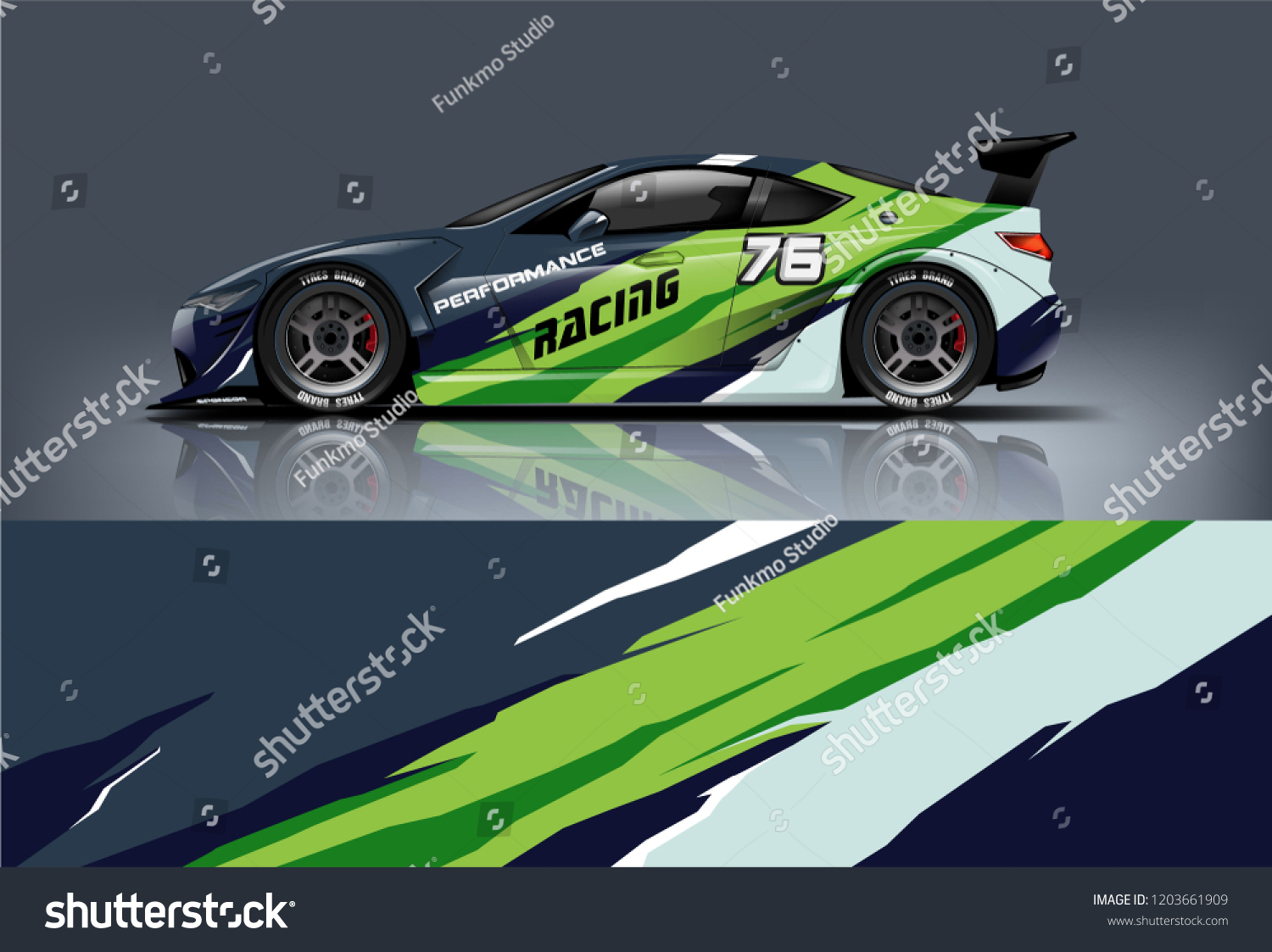 Sport car racing wrap design. vector design.