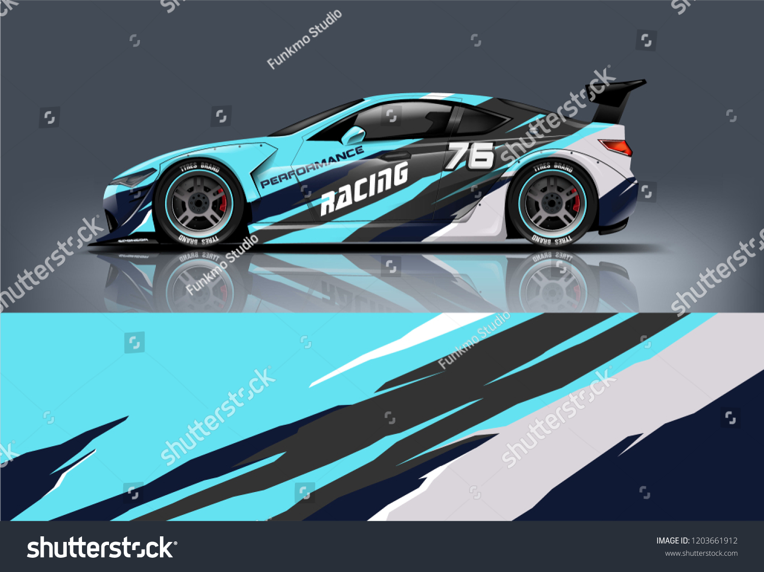 Sport car racing wrap design. vector design.