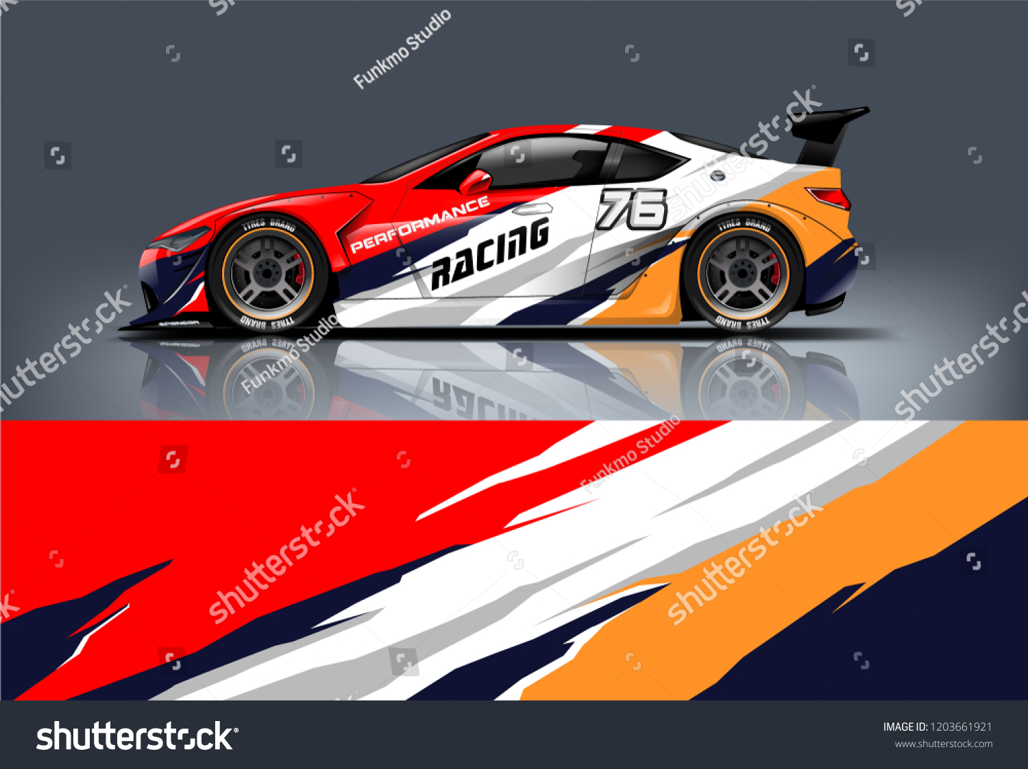 Sport car racing wrap design. vector design.