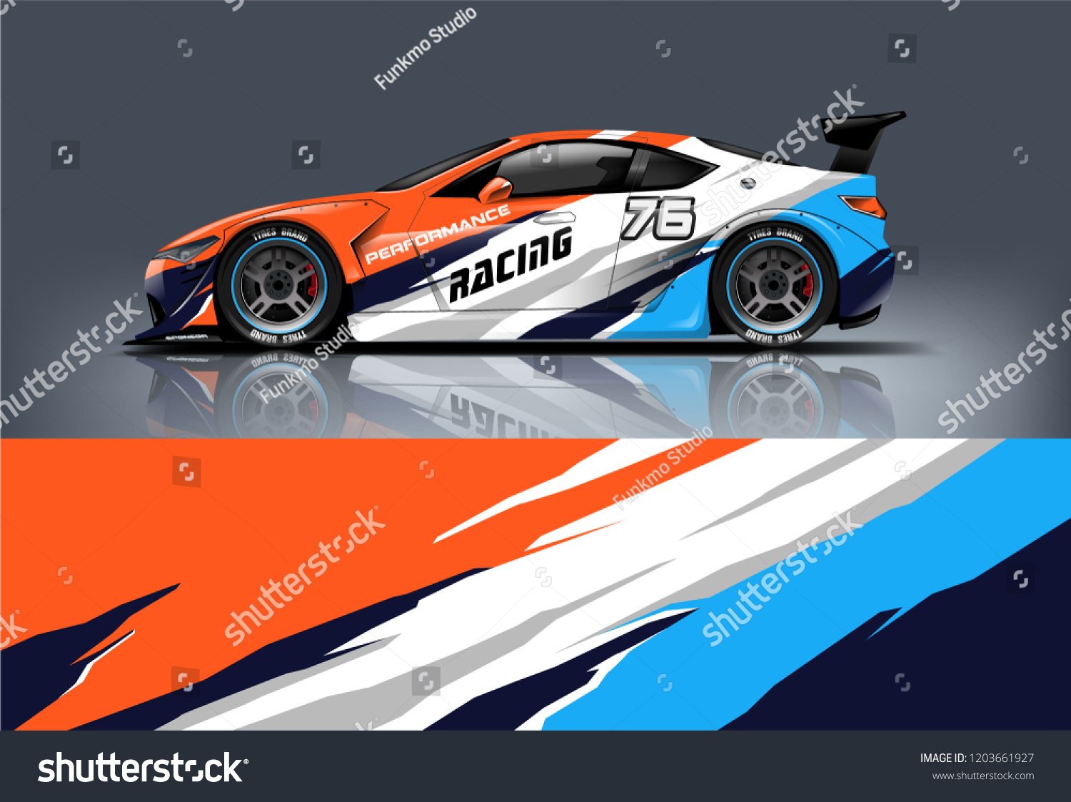 Sport car racing wrap design. vector design.