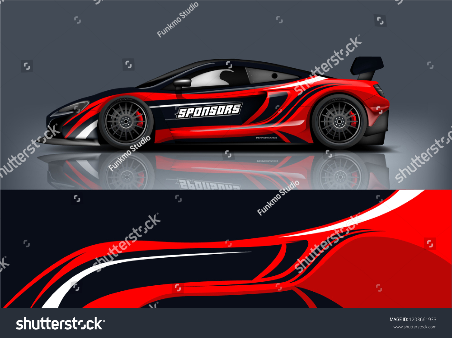 Sport car racing wrap design. vector design.