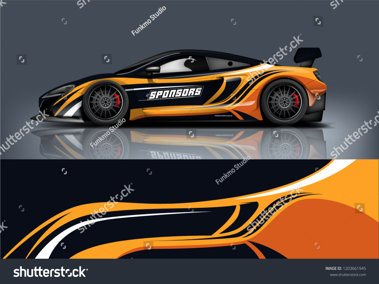 Sport car racing wrap design. vector design.