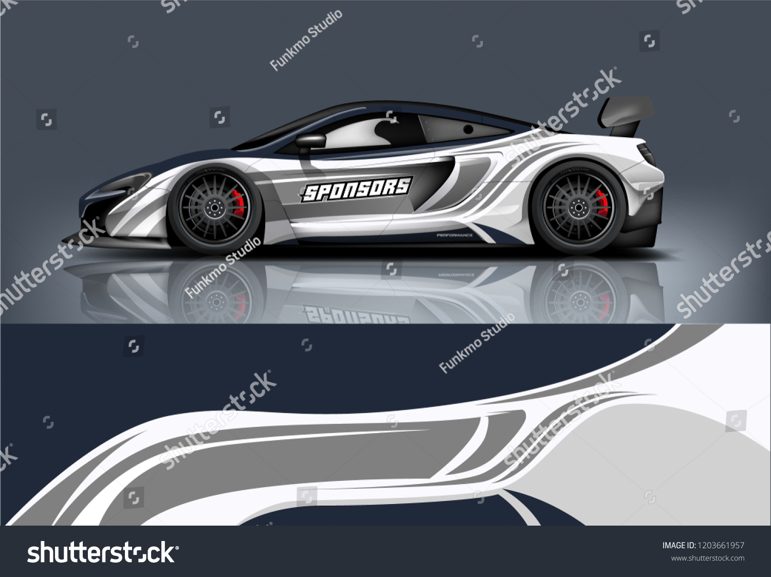 Sport car racing wrap design. vector design.