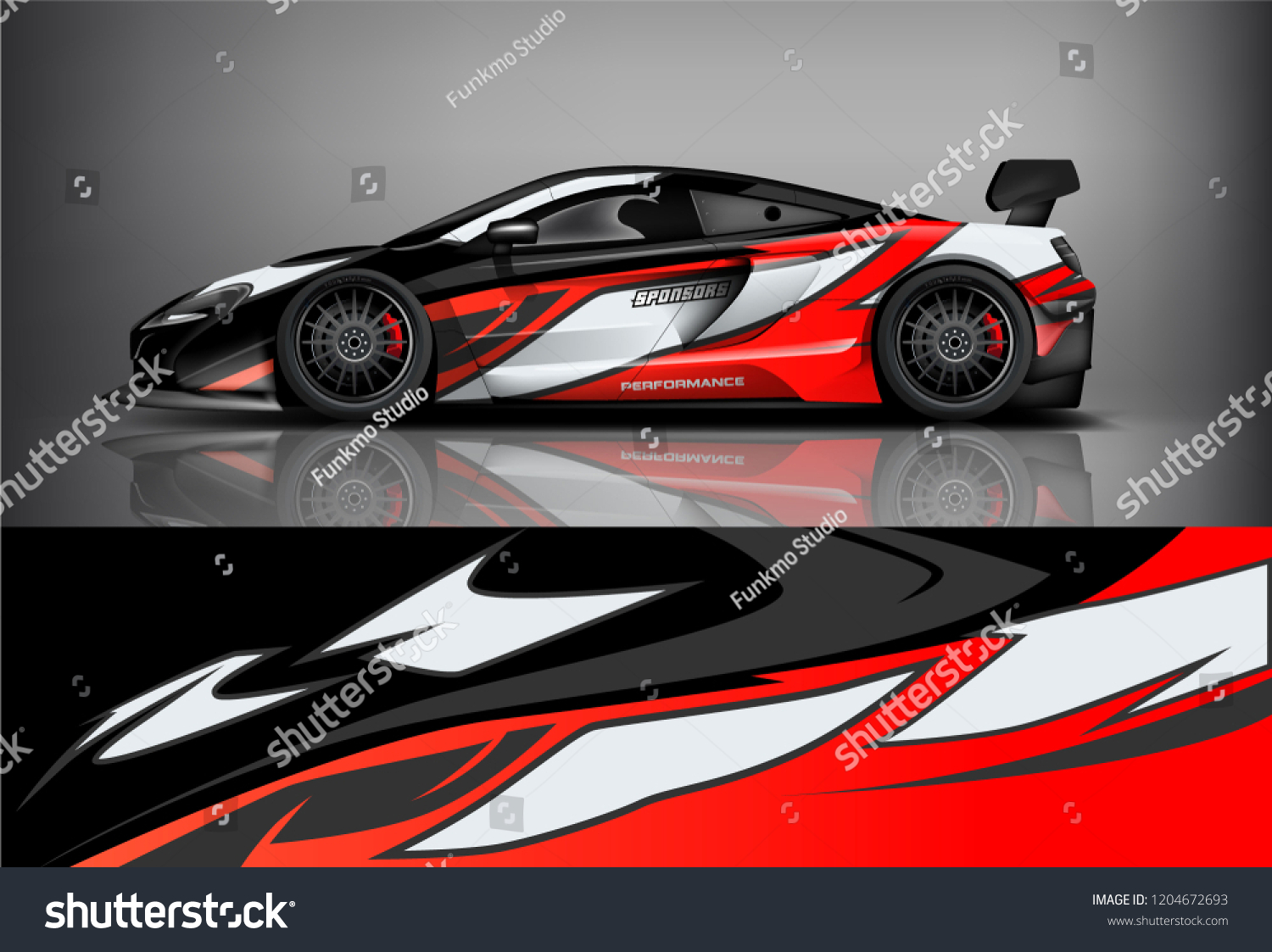 Racing car wrap design. sedan hatchback and sport car wrap design. abstract background with vector.