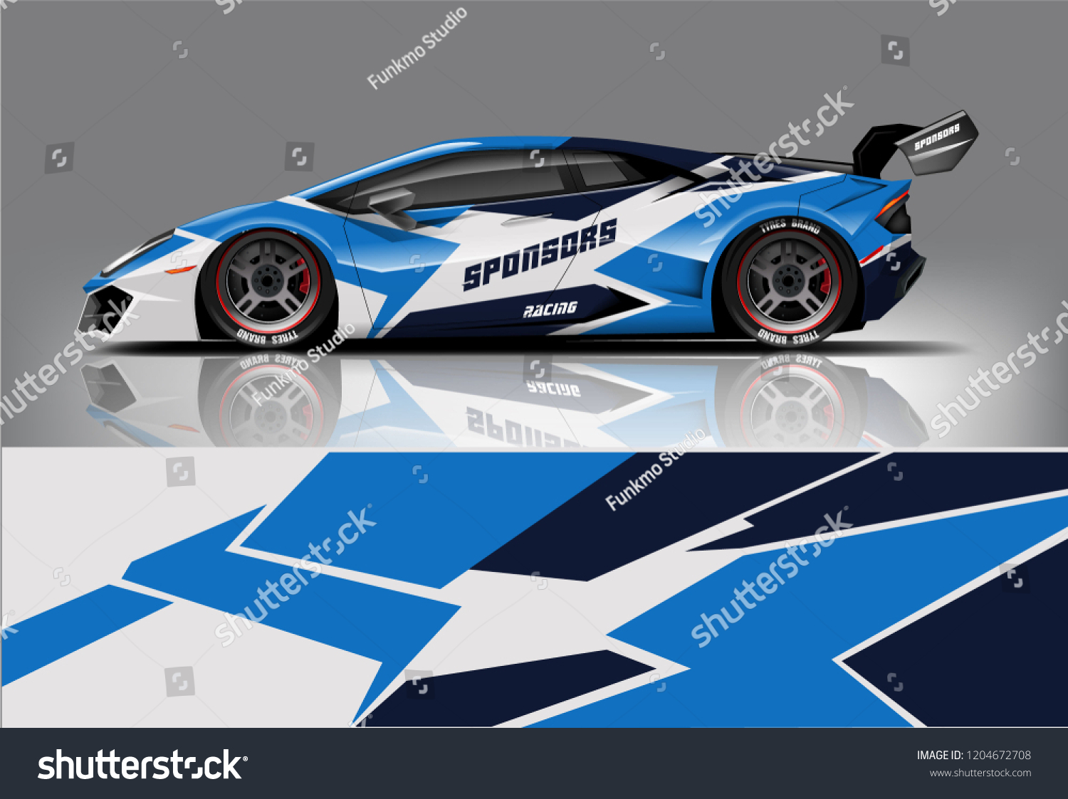 Racing car wrap design. sedan hatchback and sport car wrap design. abstract background with vector.