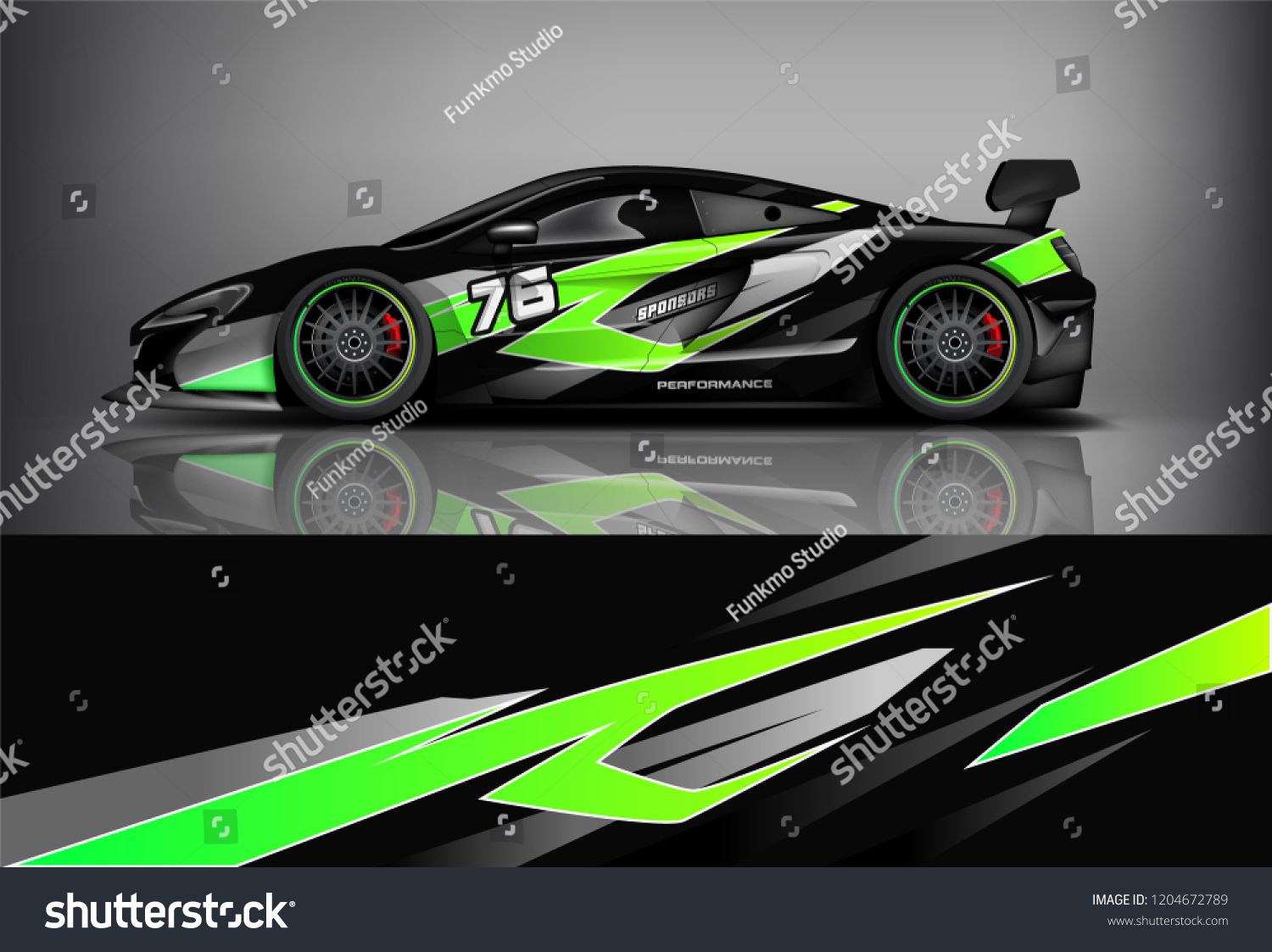 Racing car wrap design. sedan hatchback and sport car wrap design. abstract background with vector.