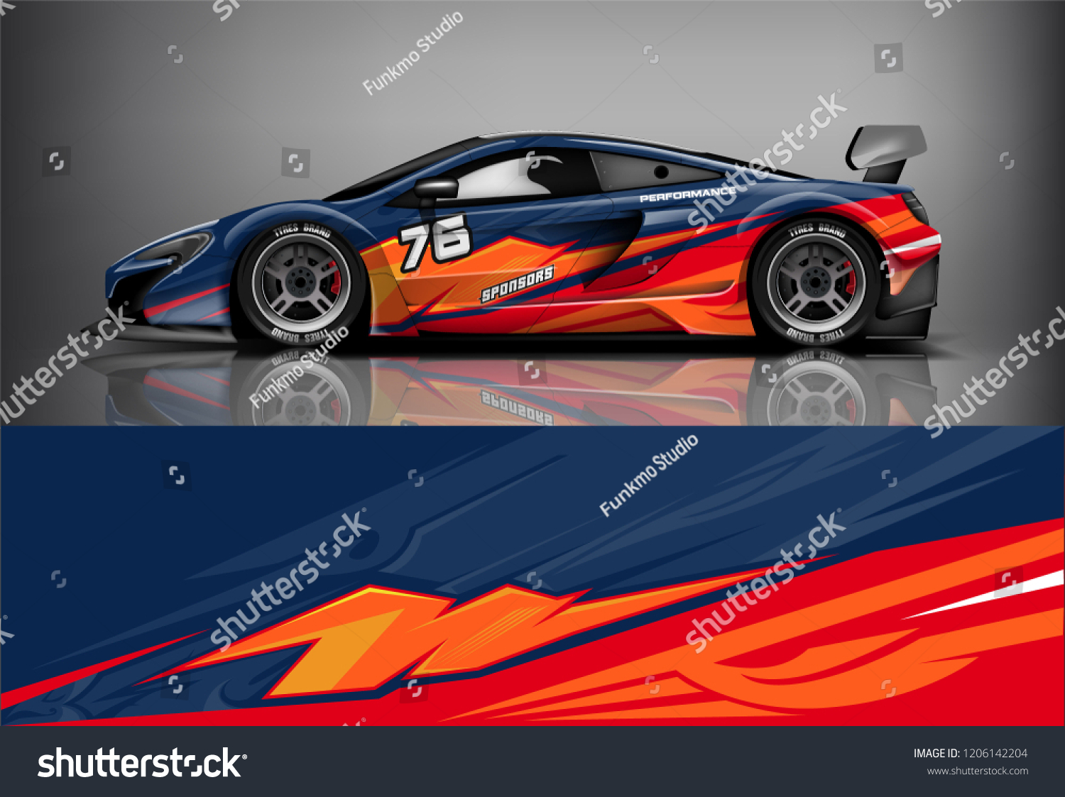 Sport car racing wrap livery design. vector design.