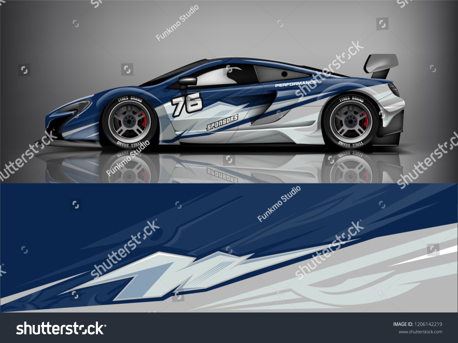 Sport car racing wrap livery design. vector design.