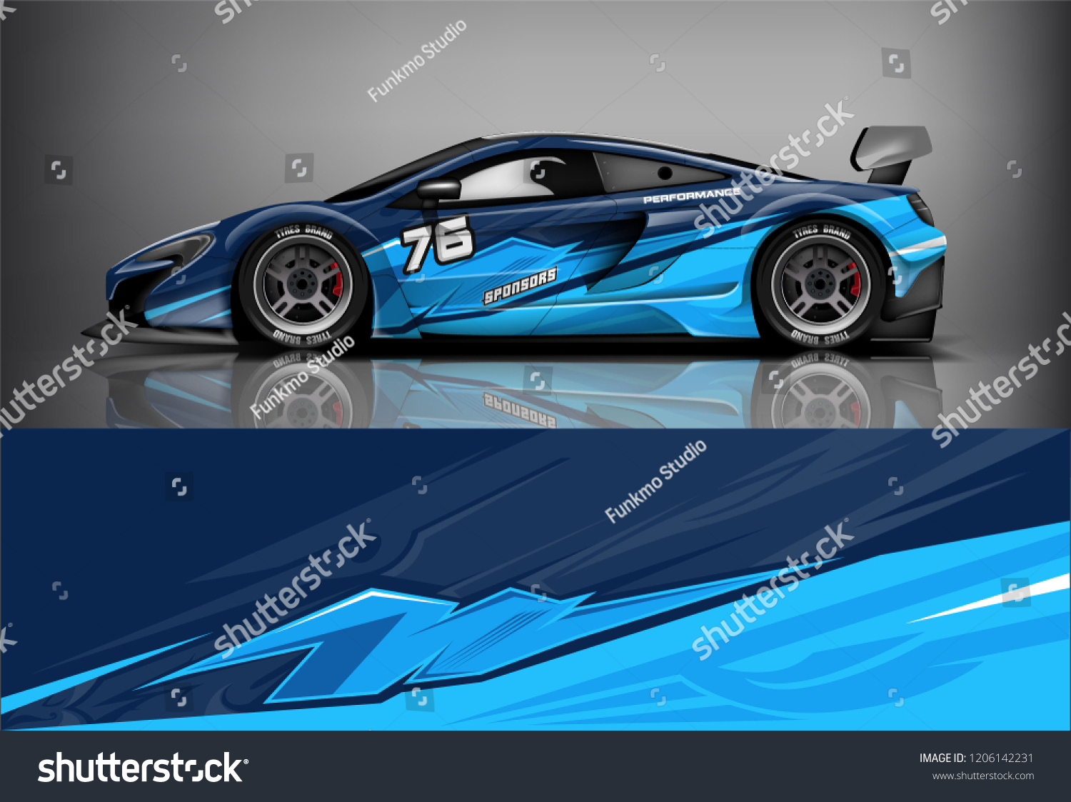 Sport car racing wrap livery design. vector design.