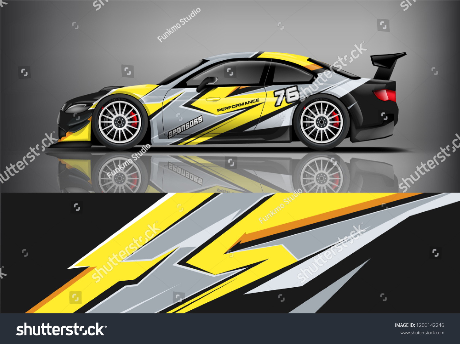 Sport car racing wrap livery design. vector design.