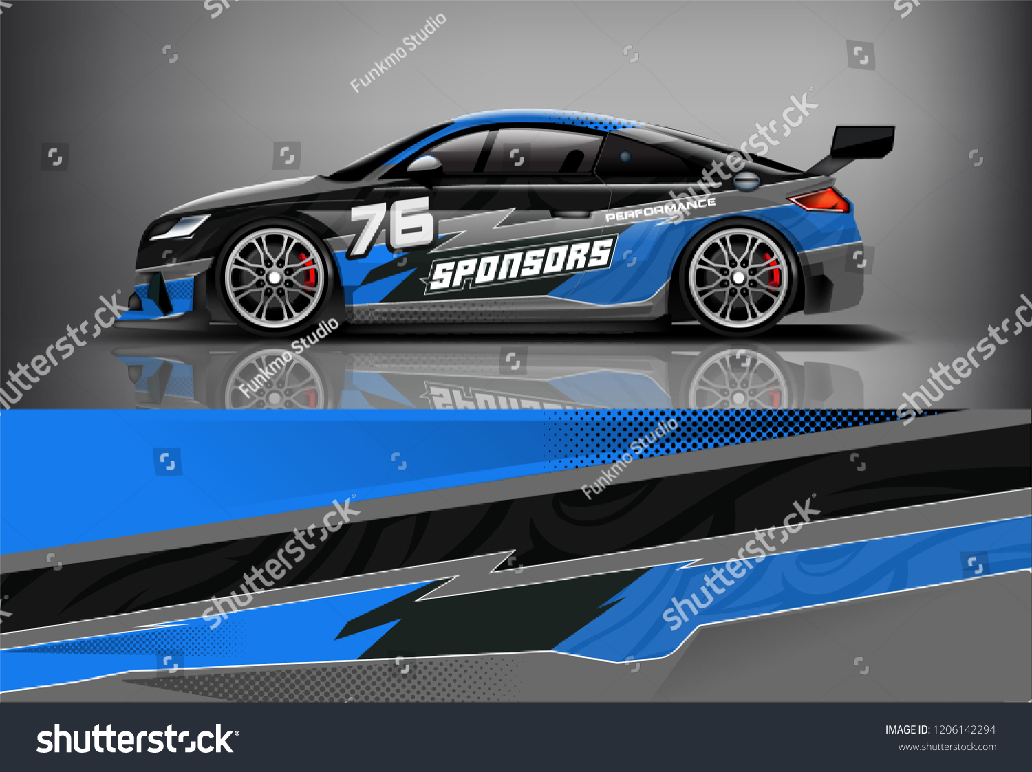 Sport car racing wrap livery design. vector design.