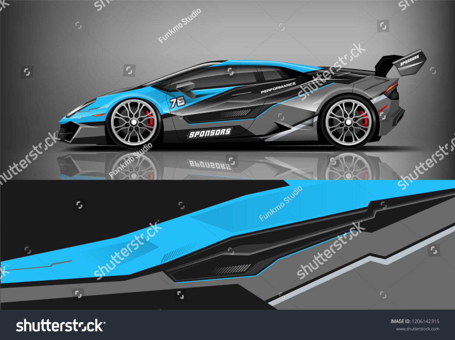 Sport car racing wrap livery design. vector design.