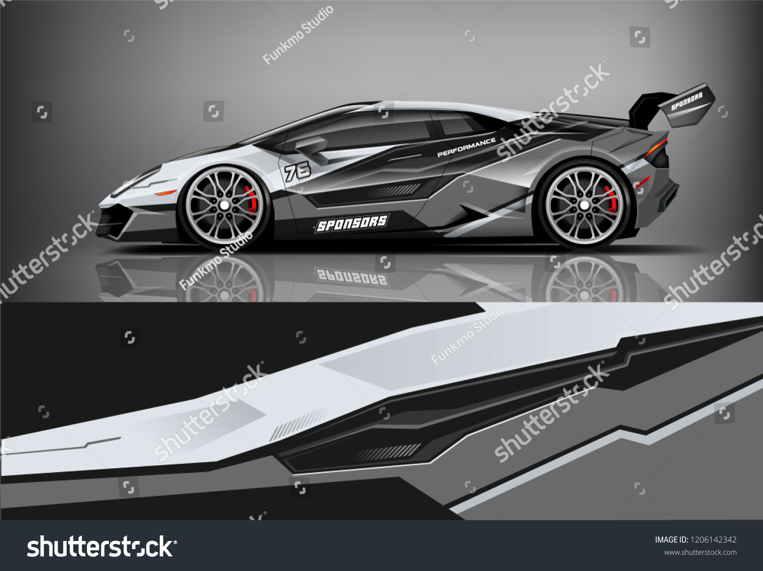 Sport car racing wrap livery design. vector design.