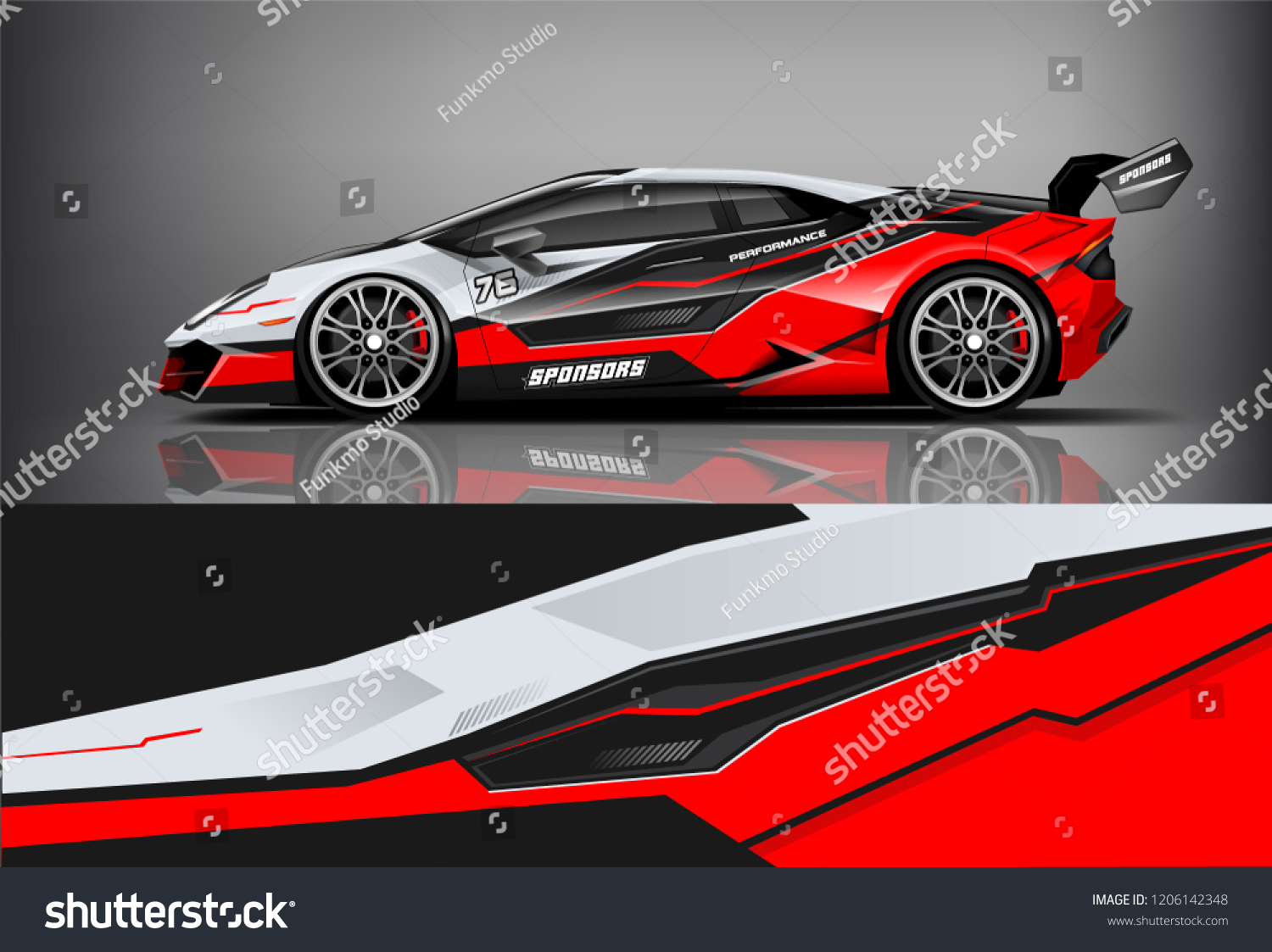 Sport car racing wrap livery design. vector design.