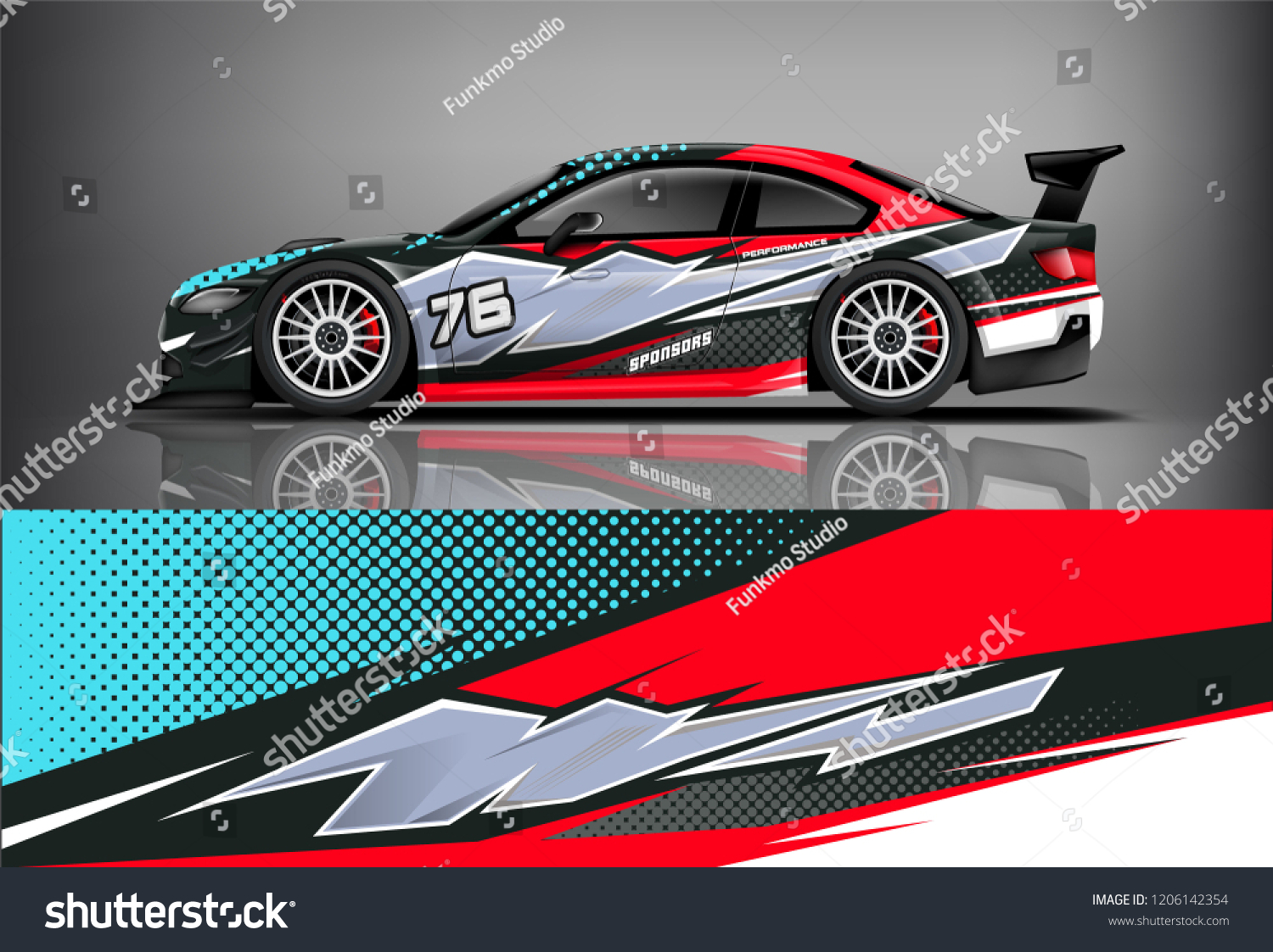 Sport car racing wrap livery design. vector design.