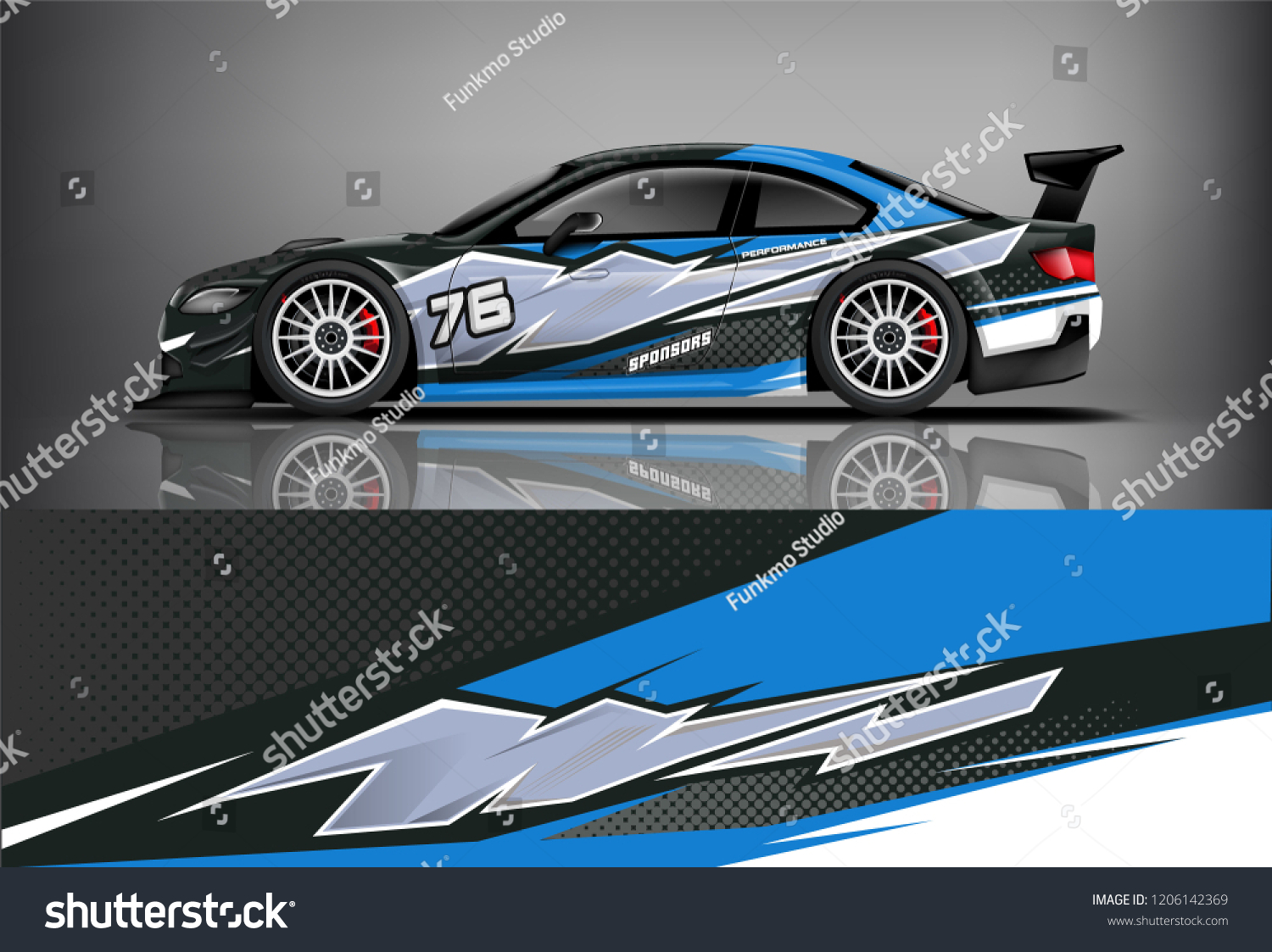 Sport car racing wrap livery design. vector design.